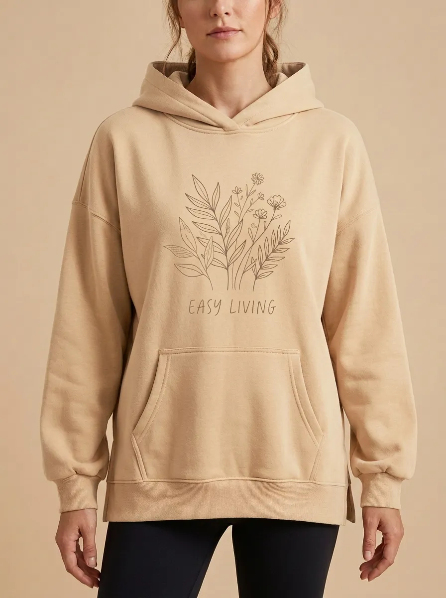 Nature Easy Living Floral Line Hoodie