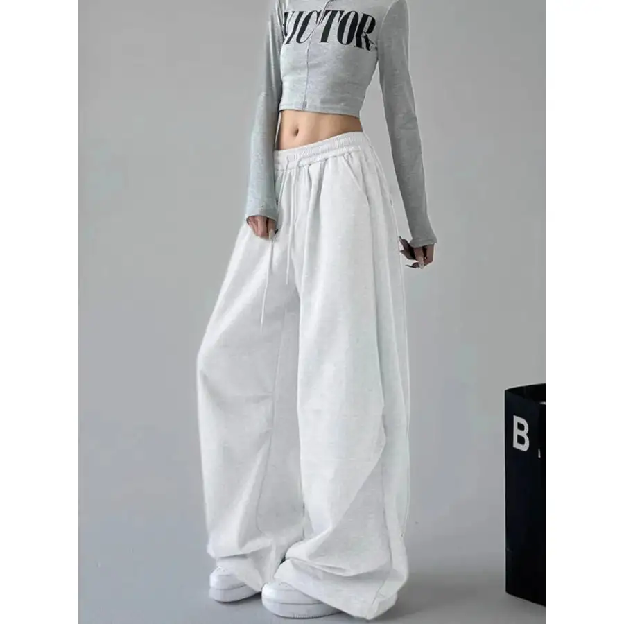 Oversized Wide Leg Drawstring Pants