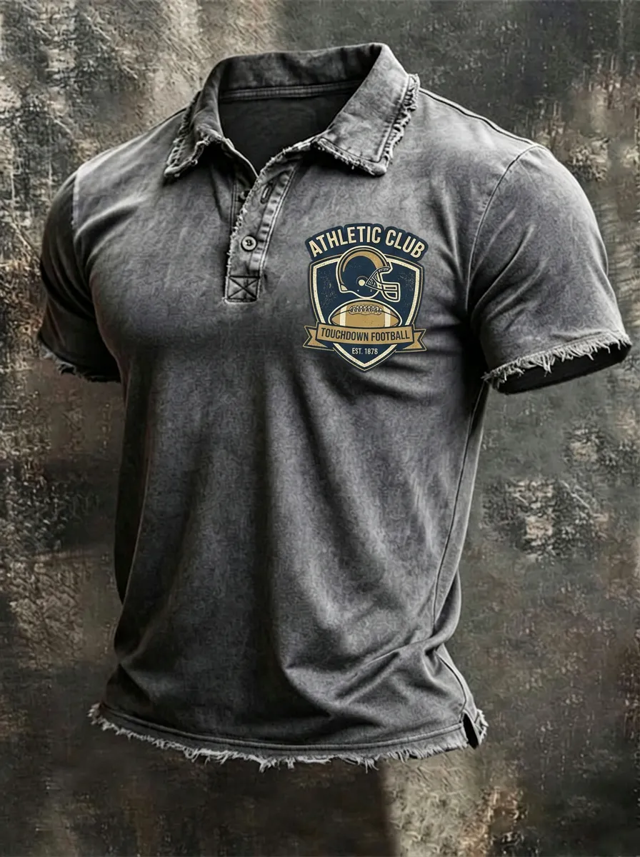 Athletic Club Football Touchdown Graphic Polo Shirt