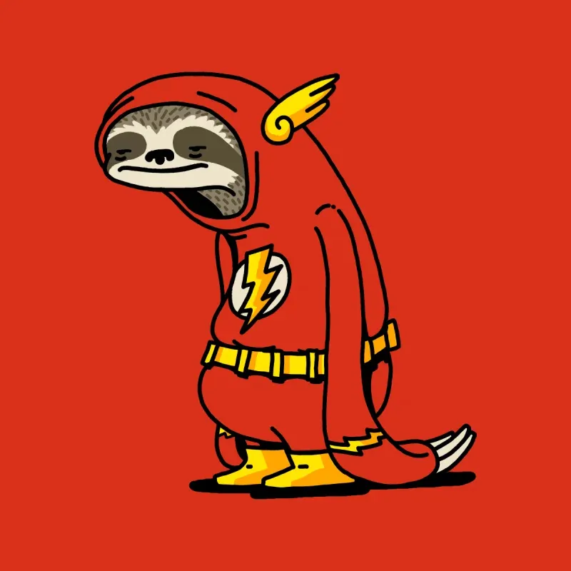 Men's Cartoon Sloth Pattern Crew-Neck Casual Long-Sleeved T-Shirt