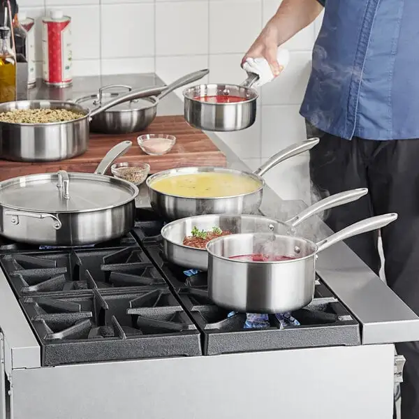 Low-Profile Tri Ply Stainless Steel Sauce Pan with Cover