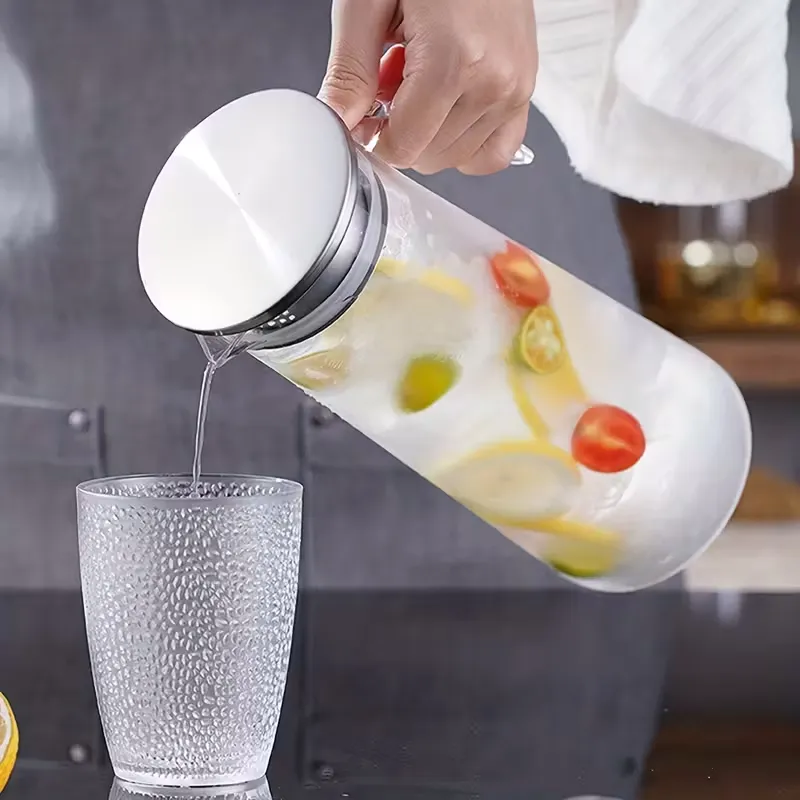 Glass Beverage Pitcher with Lid