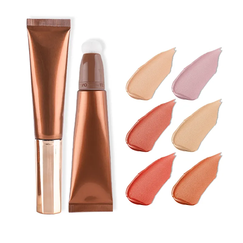 6 Colors Vegan Cruelty Free High Pigment Long Lasting Face And Body Liquid Highlighter