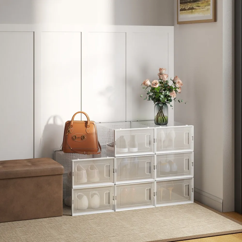 Active Stackable Front Opening Space Saving Shoe Storage Box