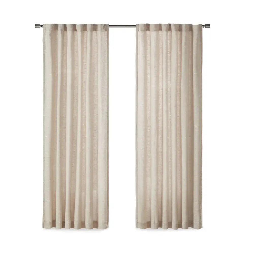 Refined Light Filtering Linen Back-Tab Curtain Panel