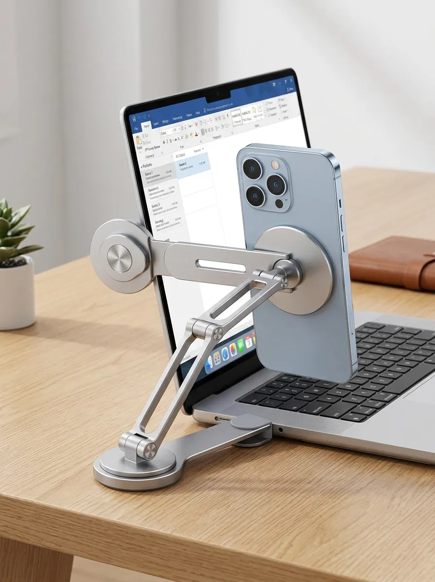 Office Worker Magnetic Phone Holder Aluminum Alloy Printed Computer Accessory