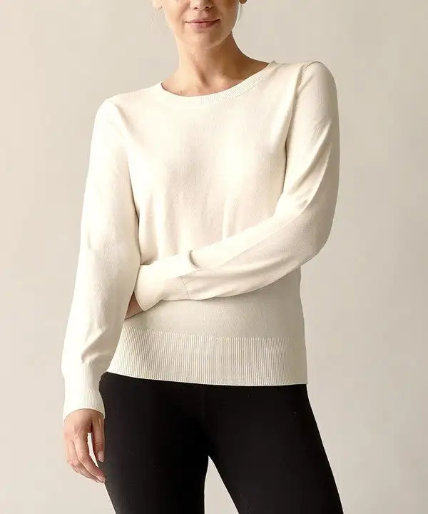 Bamboo Sweater Crew Neck Top Sweatshirt