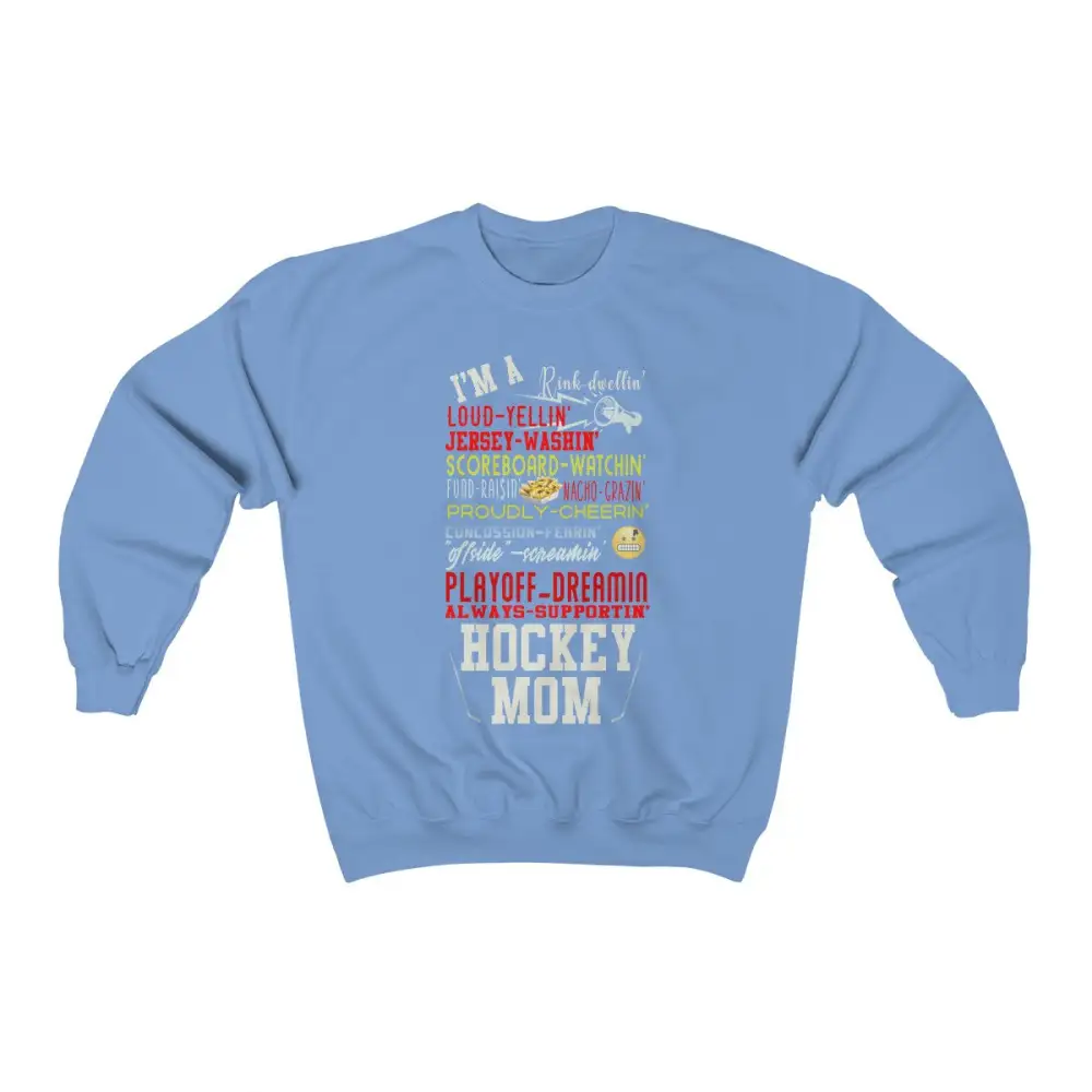 Mom Support Hockey Graphic Crewneck Sweatshirt