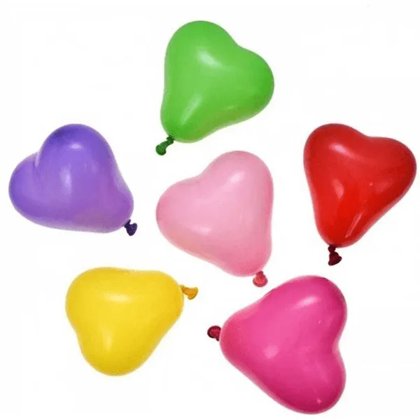 Heart Shape Multicolour Balloons- 30 Pcs