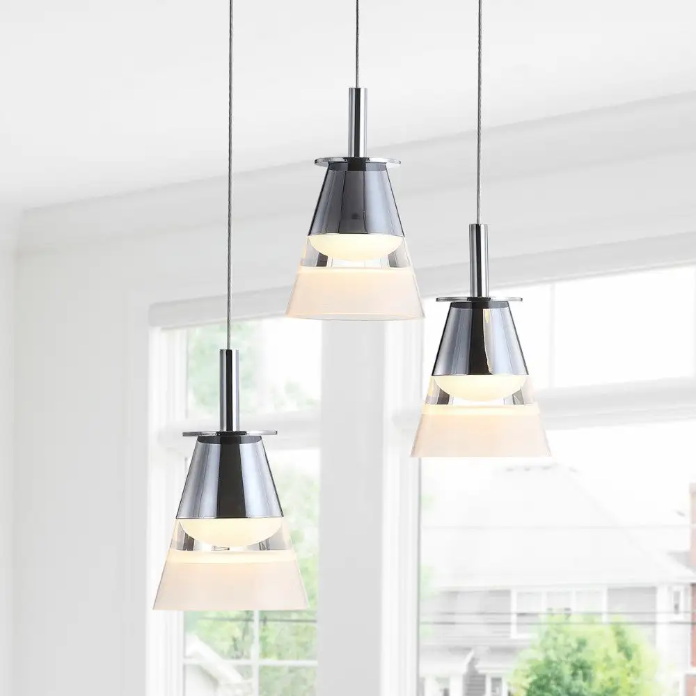 Triple-Light Adjustable Cascading Metal Integrated Cluster LED Pendant