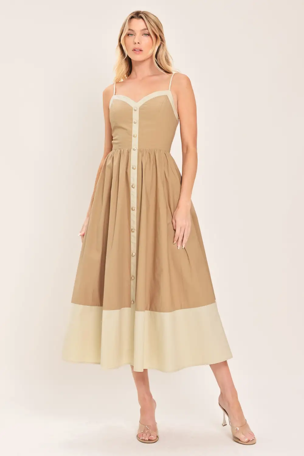 Smocked Cotton Midi Dress