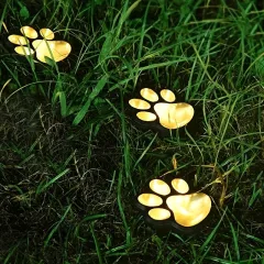 3 Pcs Paw Print Solar Stake Light