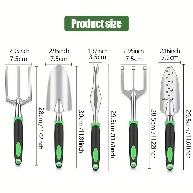 Stainless Steel 5-Piece Garden Tool Kit