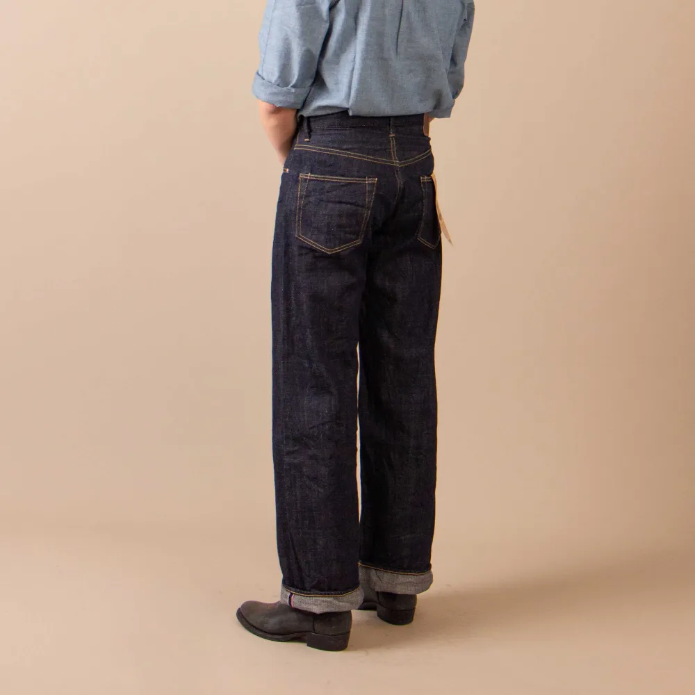 Workwear Inspired Wide Straight Casual Jeans