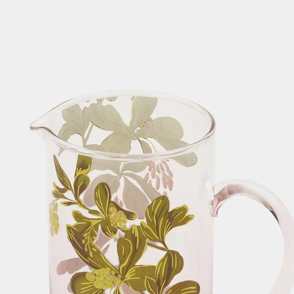 Floral Glass Serving Jug