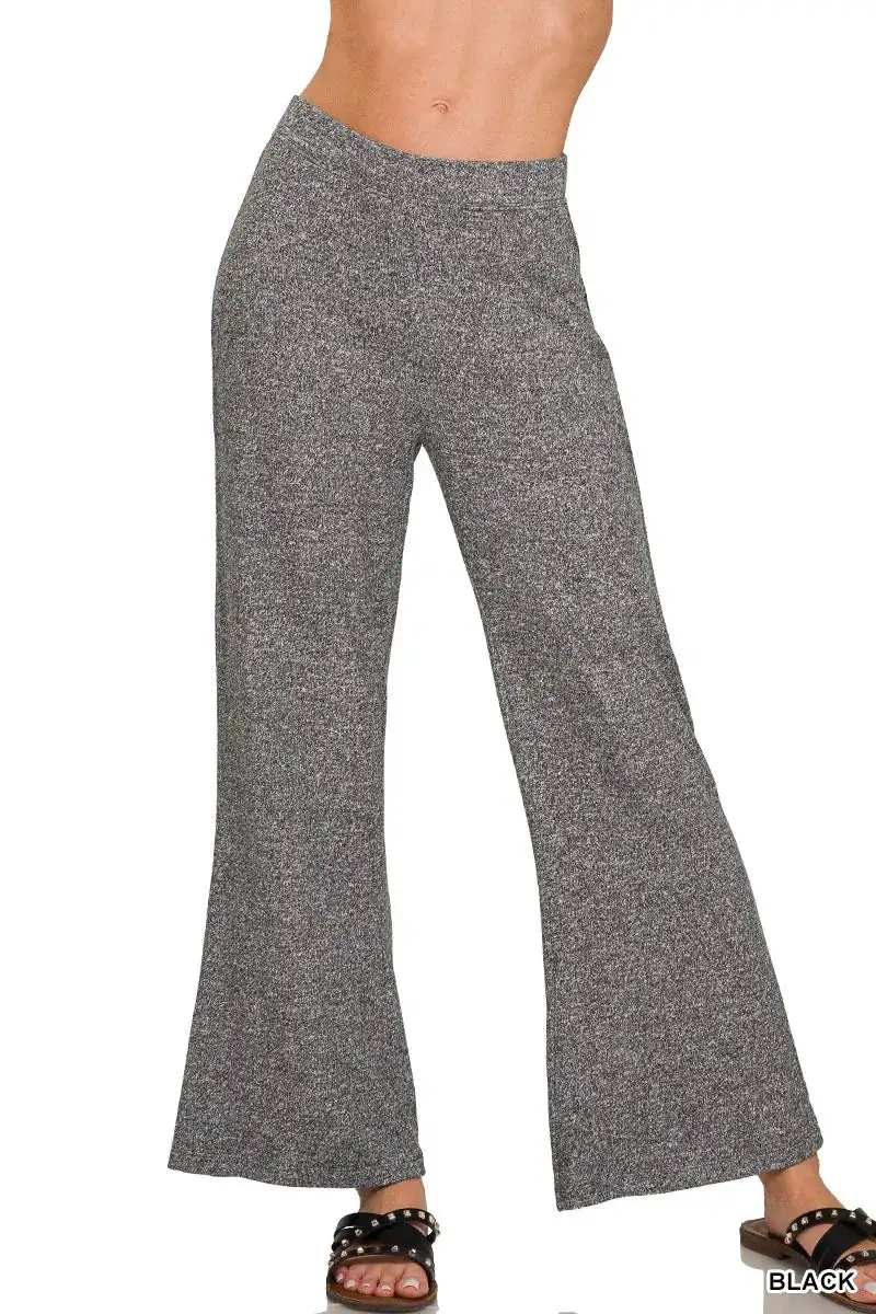 Relaxed Soft Elastic Waisted Flare Pants