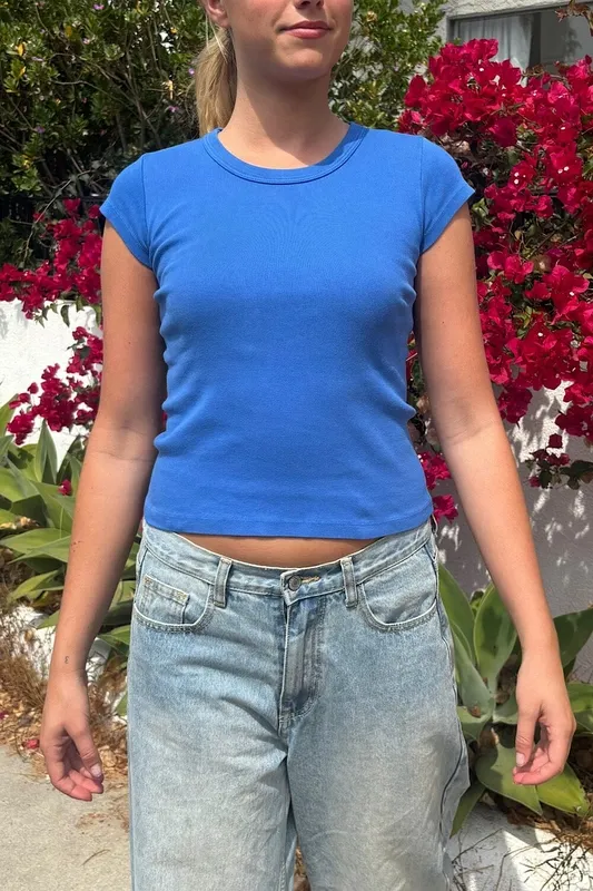 Cobalt Blue Crew Neck Top