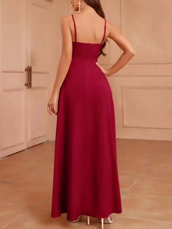 Relaxed Slit Spaghetti Strap Maxi Dress