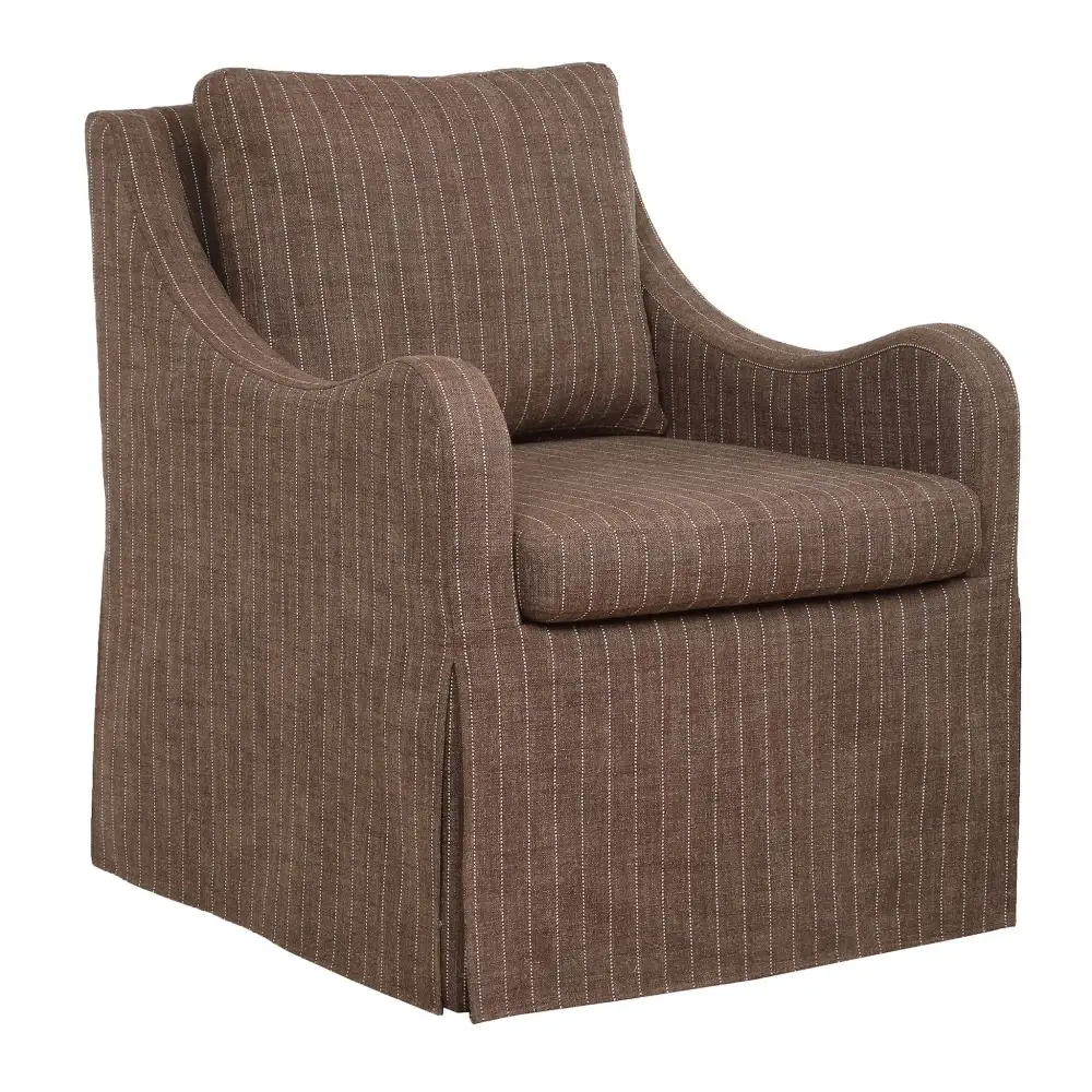 Wood Linen Accent Chair