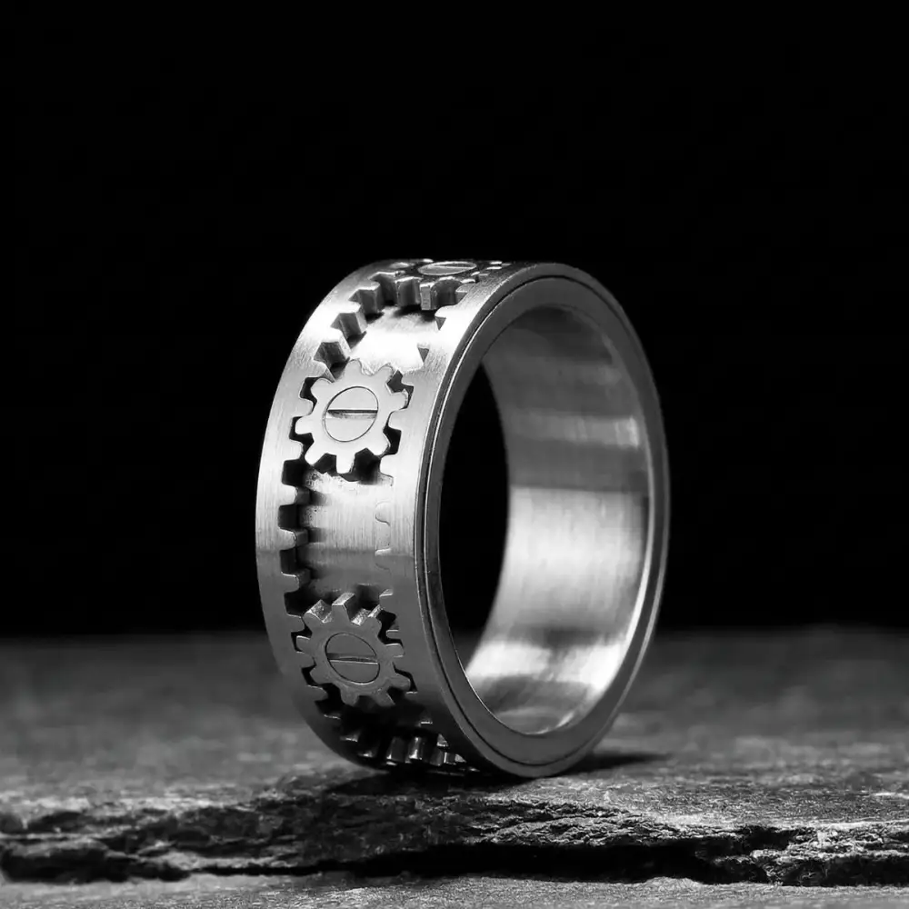 Men's Gear Spinner Ring