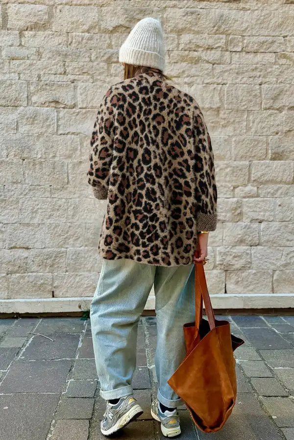 Leopard Open Casual Cardigan