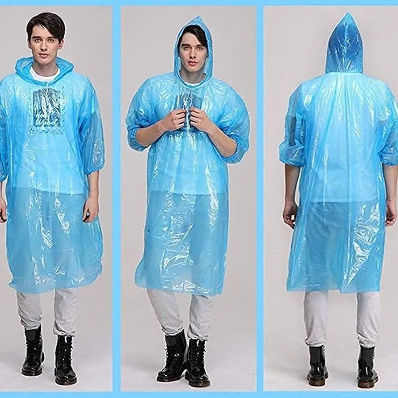 Rain Card Disposable Unisex Pocket Size Easy to Carry Digi Raincoat Free Size