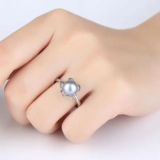Pearl Flower Adjustable Ring