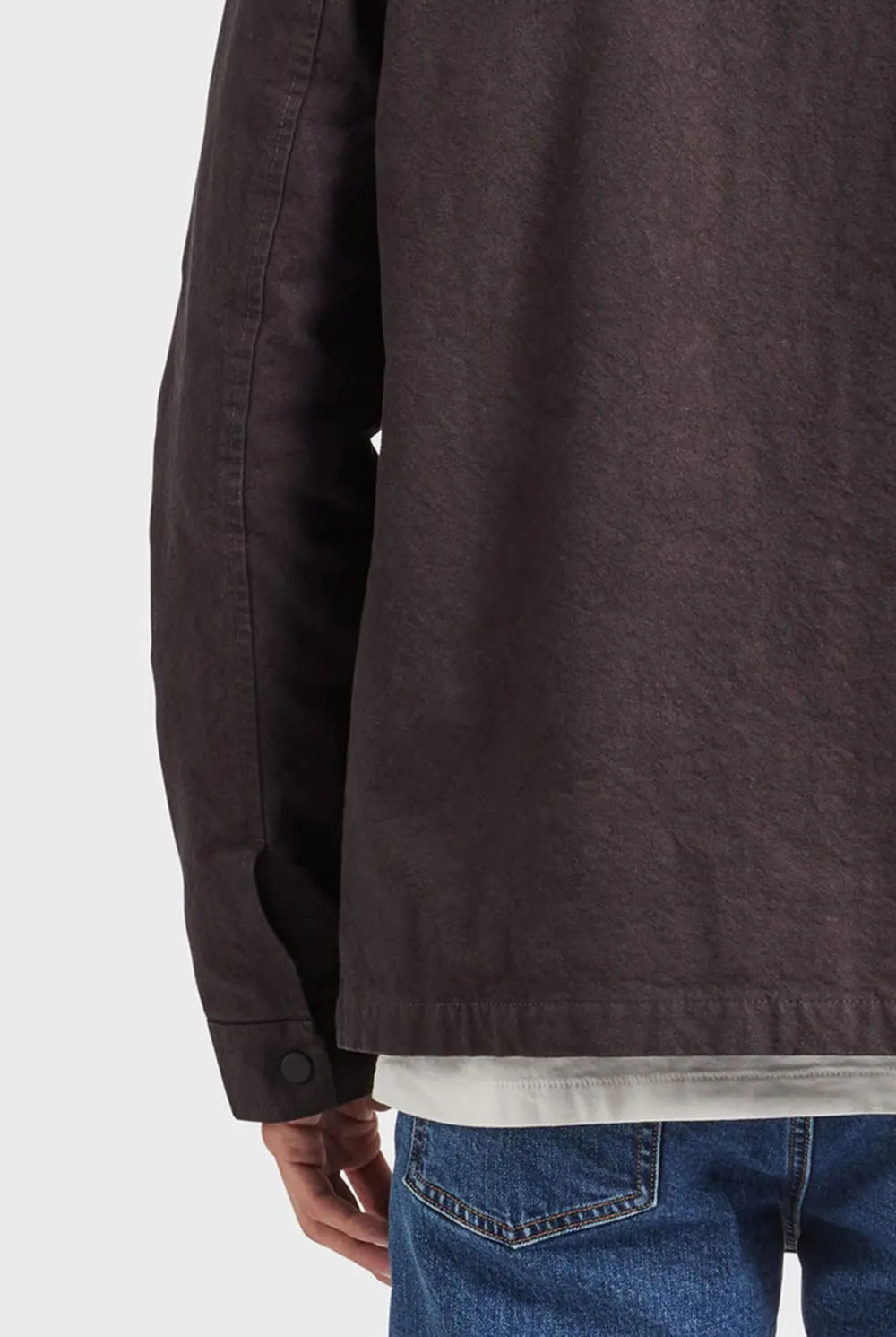 Textured Cotton Casual Utility Shirt Jacket