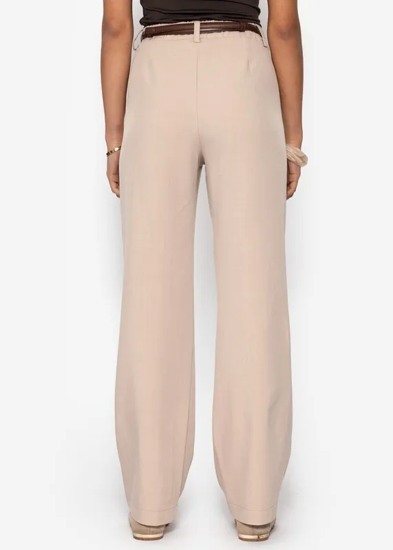 Beige Straight Everyday Pants