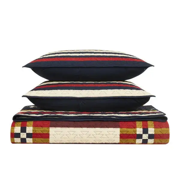 Quilted Striped Quilt Set