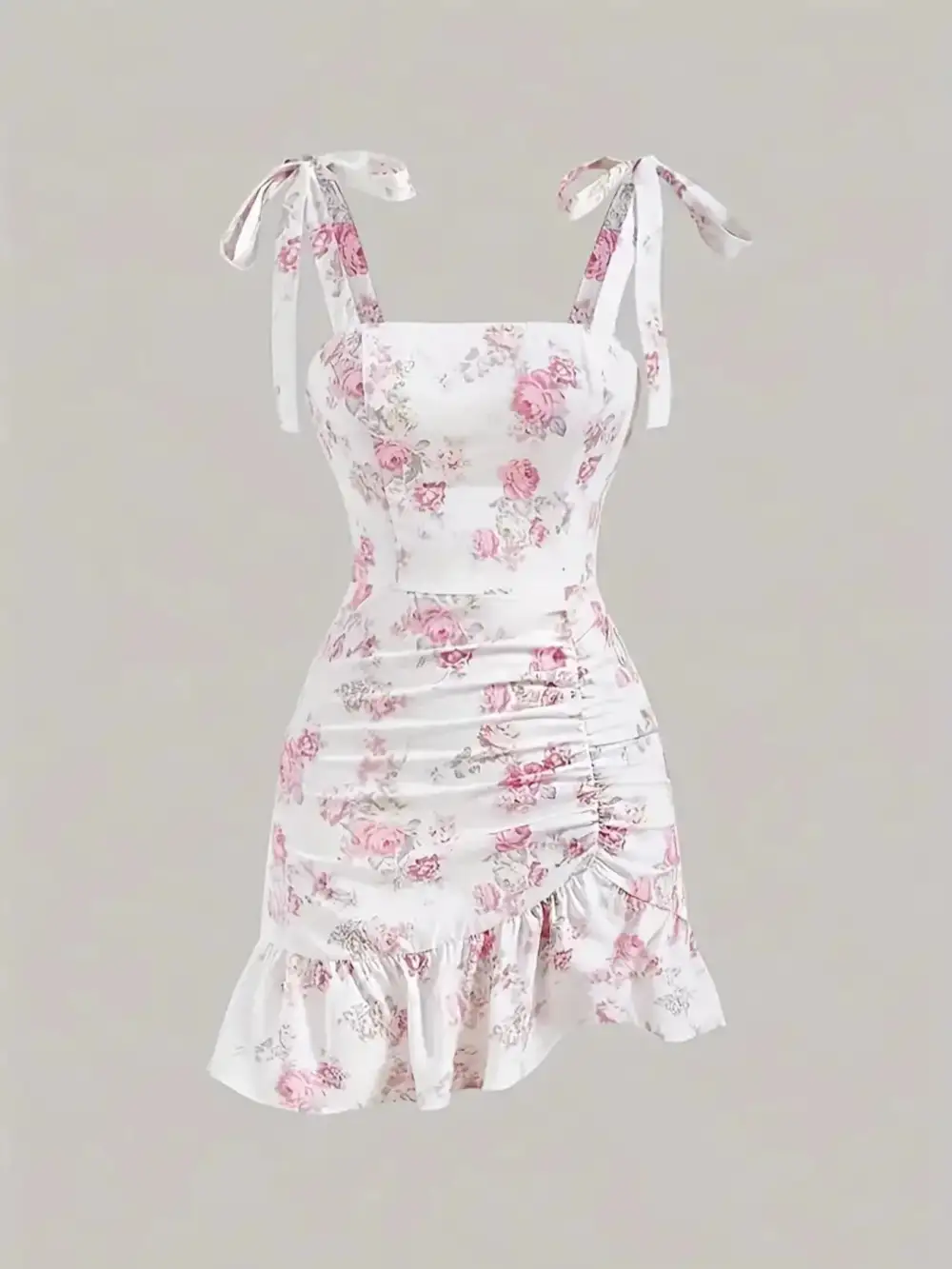 Balanced Detail Floral Ruffle Mini Dress