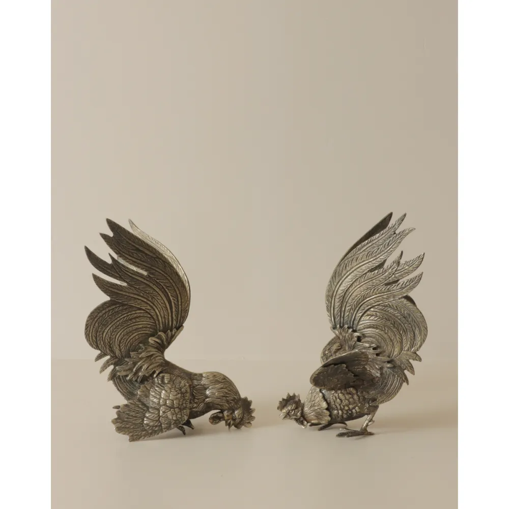 Brass Rooster Figures