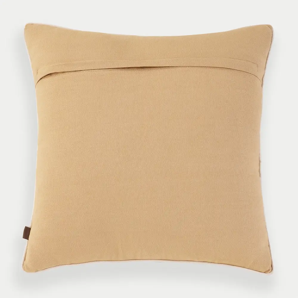 Beige Palm Embroidered Cushion Cover