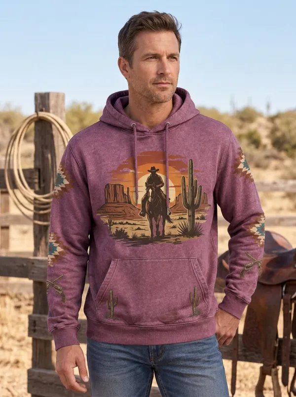 Range Rider Cactus Desert Western Edit Men's Western Sweatshirt