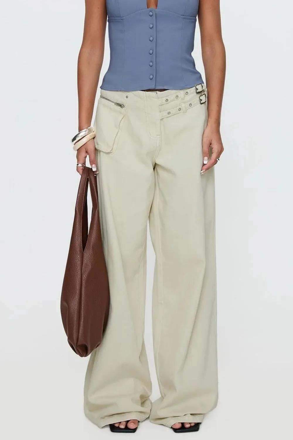 Wide Leg Jeans With Pocket