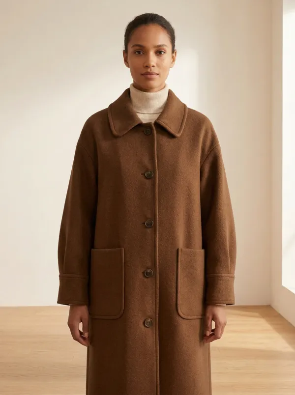 Cozy Wool-Blend Longline Outerwear Coat