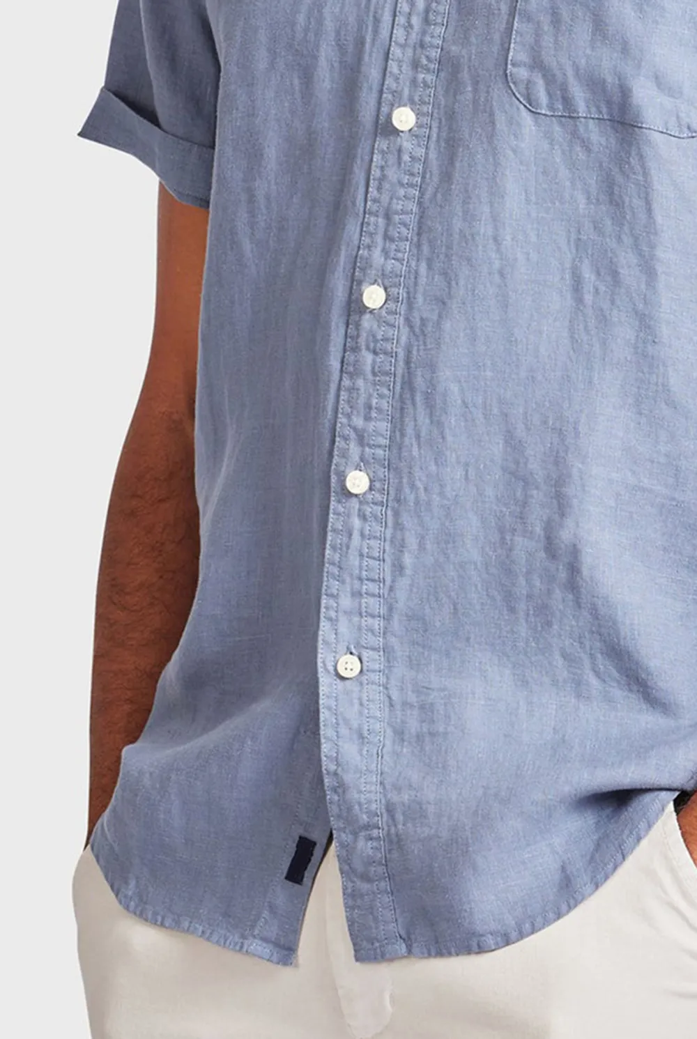 Linen SS Shirt-Dutch blue