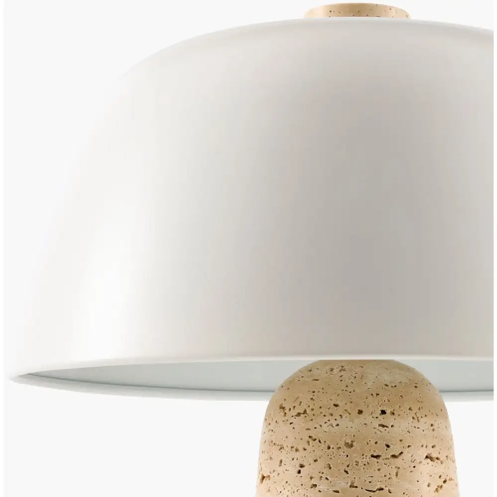 Minimalist Modern Travertine Metal Stone Table Lamp