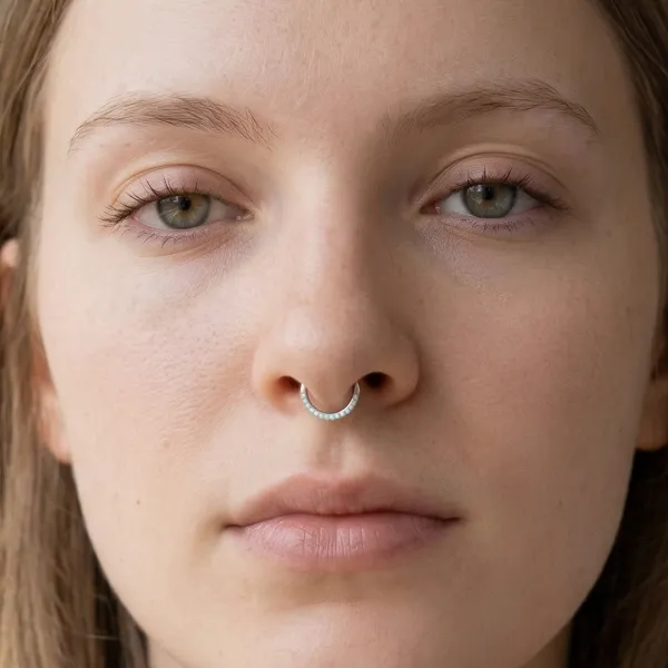 Contemporary Surgical-Steel Hinged Hoop Ring
