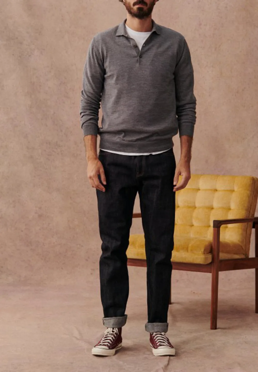 Grey Quarter-Zip Mock Neck Knit Sweater