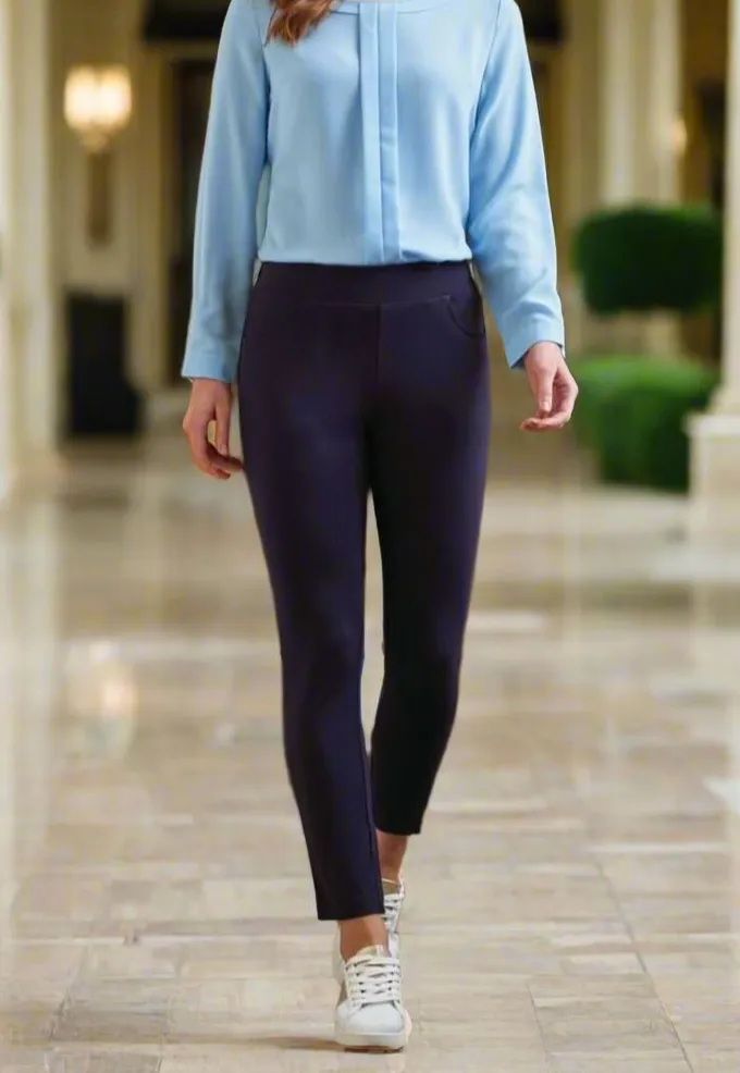 Women's Capri Jersey Stretch Slim Leg Trousers