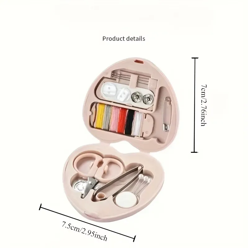 Portable Heart-Shaped Mini Sewing Set