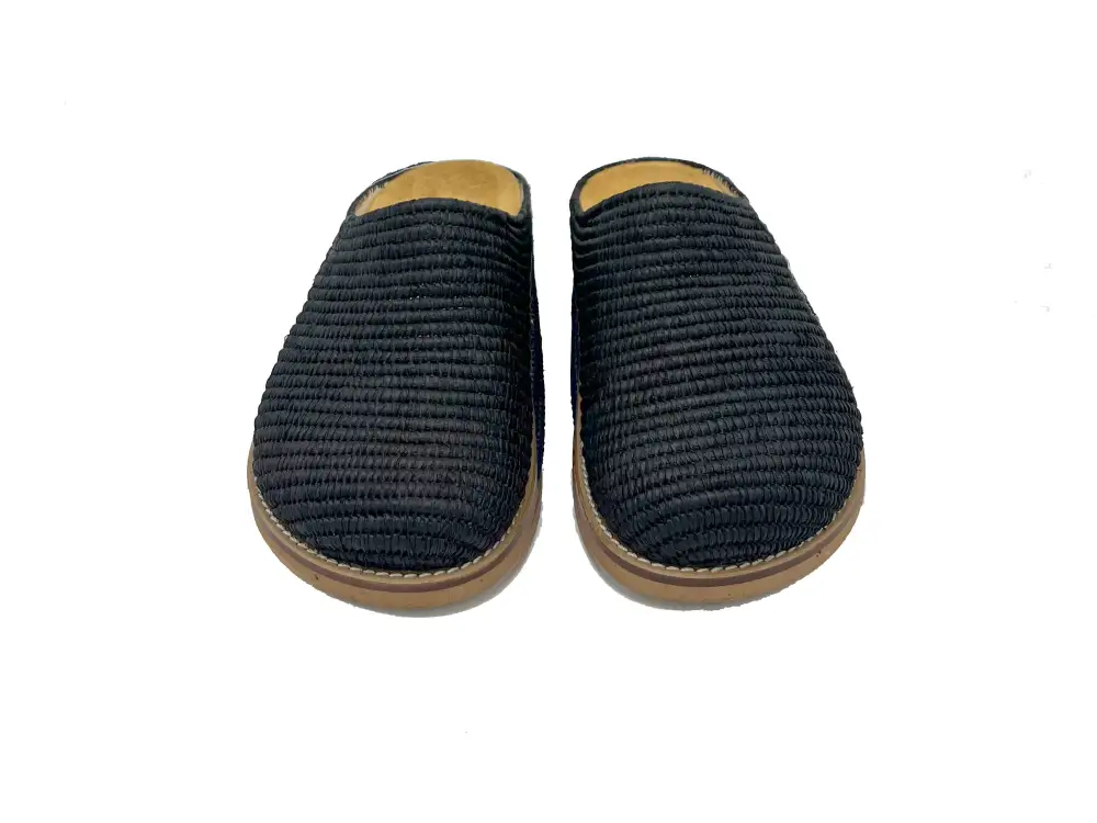 Natural Raffia Comfort Slippers