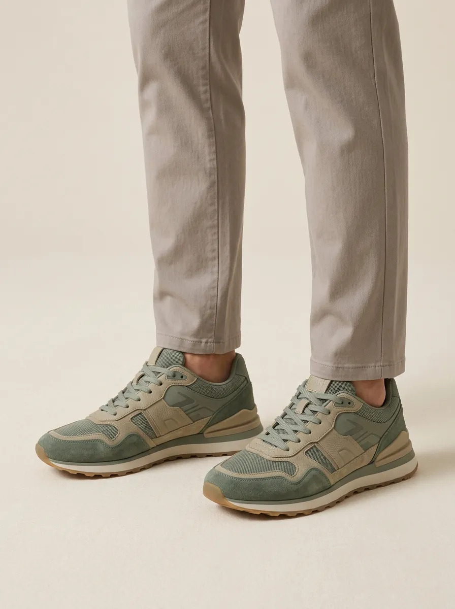 Unisex Everyday Suede Mesh Casual Print Sneakers