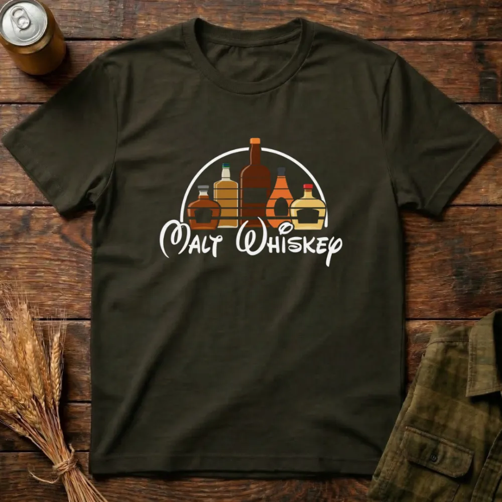 Malt Whiskey Graphic Cotton T-Shirt