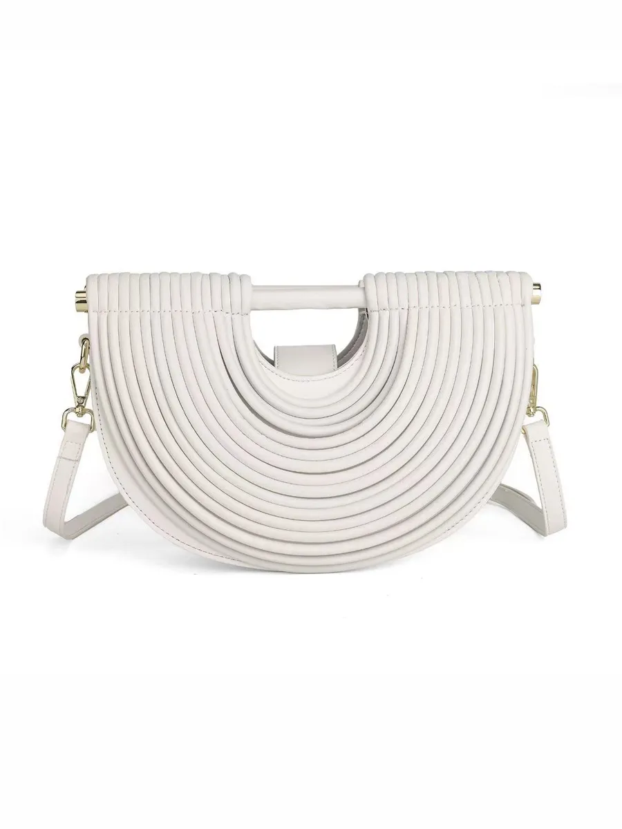 Raquel Semicircular Woven Bamboo Bag