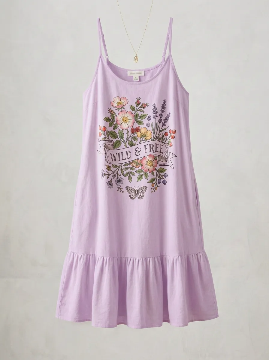 Wild And Free Floral Butterfly Cami Dress