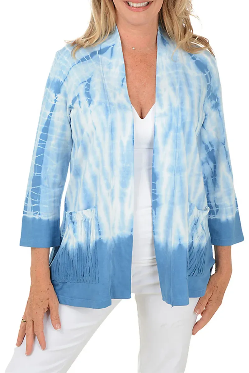 Tie-Dye French Terry Double Pocket Cardigan