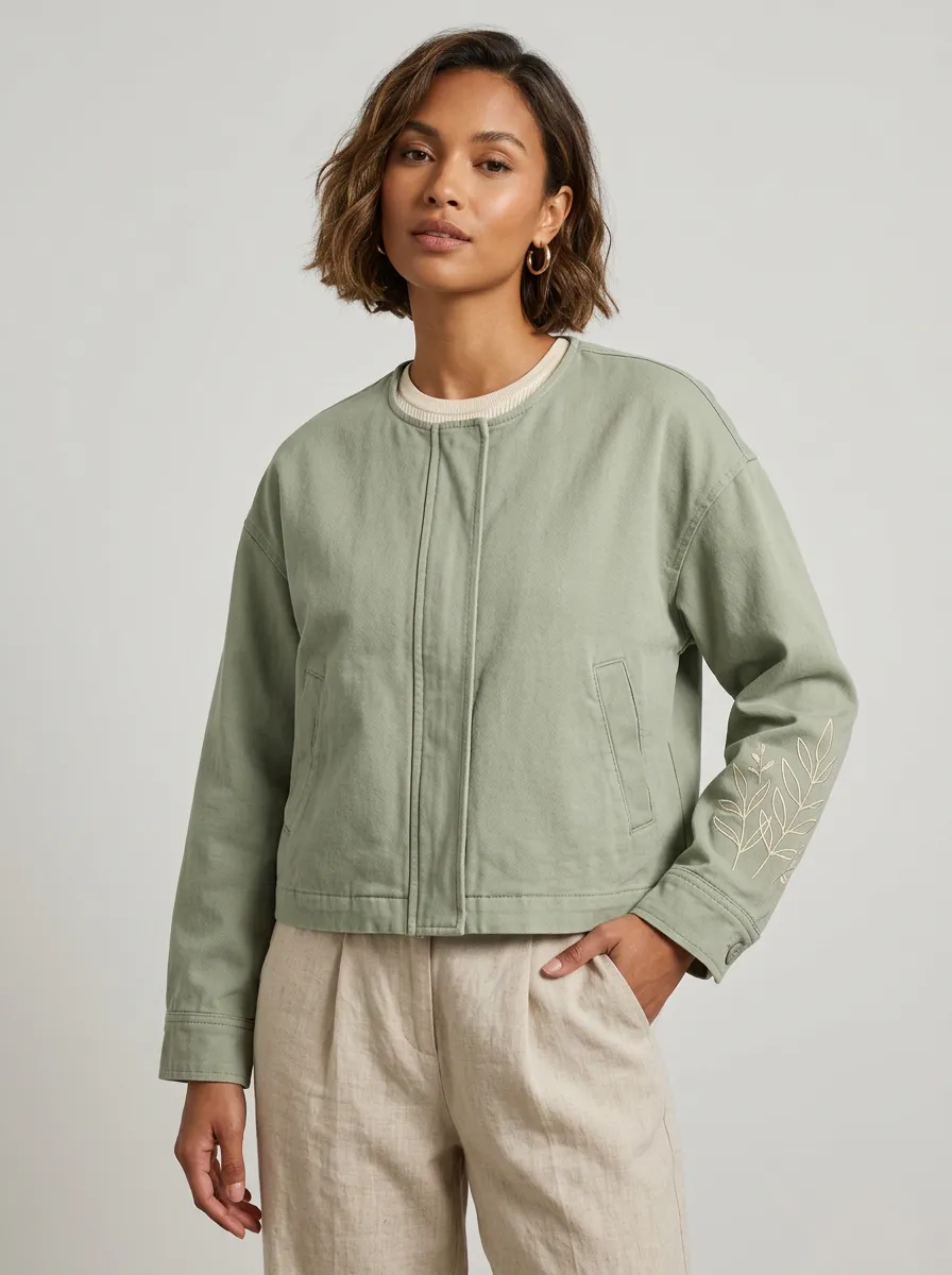 Women's Camden Botanical Leaf Embroidered Jacket