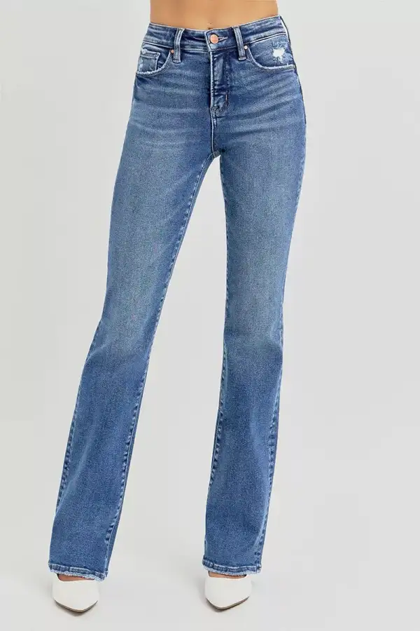Full Size Tummy Control High Rise Straight Jeans Plus Size